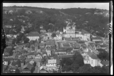 Krzemieniec, widok lotniczy miasta z widokiem na Liceum Krzemienieckie