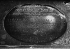 Ż&oacute;łkiew, kości&oacute;ł pw. św. Wawrzyńca, nagrobek Jakuba Sobieskiego, inskrypcja