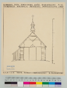 Dąbrowa, kości&oacute;ł św. Michała, przekr&oacute;j poprzeczny