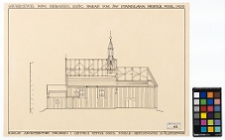 Gruszczyce, kości&oacute;ł św. Stanisława, przekr&oacute;j podłużny