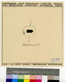Kamionacz, kości&oacute;ł św. Marcina, plan sytuacyjny
