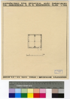Kliczk&oacute;w Mały, dzwonnica przy kościele Narodzenia NMP, rzut