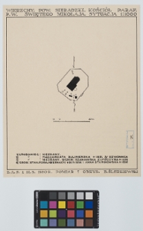 Wierzchy, kości&oacute;ł św. Mikołaja, plan sytuacyjny