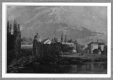 Bar, zamek. Widok zamku od strony rzeki Riw. Rys. Napoleon Orda