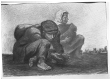 Gleb, Tomasz, Szkic do obrazu Powrót, 1954, ołówek
