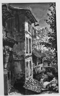 Hiszpanska, Maria, Tyrnowo fragment miasta, 1954, rysunek