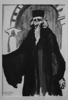Hiszpanska, Maria, Mnich z klasztoru Rylskiego, 1954, rysunek