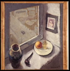 Seidenbeutel, Efraim i Menasze, Widok z okna, 1939, olej