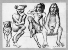 Lebenstein, Jan, kompozycja surrealistyczna, rysunek