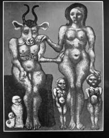 Lebenstein, Jan, kompozycja surrealistyczna, litografia barwna