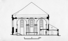 Druja, synagoga, przekrój.