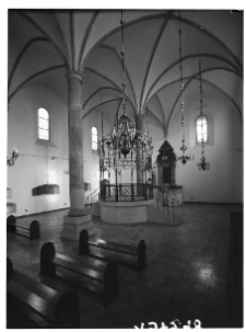 Krak&oacute;w, synagoga Stara, wnętrze Sali Wysokiej.