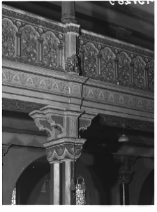 Kraków, synagoga Tempel, wnętrze, galeria dla kobiet, dekoracja parapetu.