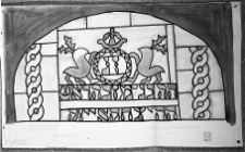 Połaniec, synagoga, polichromia nad prawym oknem frontowym, przerys, wyk. Kazimierz Rutkowski, zb. IS PAN nr 1796.