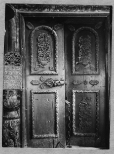 Przedbórz, synagoga, wnętrze, drzwi.