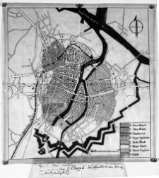 Plan miasta (wg: Otto Kloeppel, Das Stadtbild von Danzig in drei Jahrhunderten seiner großen Geschichte, Danzig 1937, s. 284, pl. I).