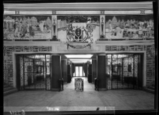 Gdańsk, kino „Leningrad” przy ul. Długiej 57. Wnętrze – hol z panoramą miasta (wyk. Jacek Żuławski)